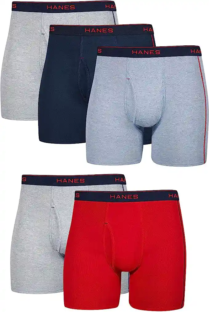 Hanes Men's Underwear Boxer Briefs Cotton Stretch Moisture-Wicking Underwear